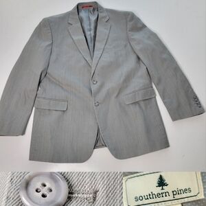 XL SOUTHERN PINES GRAY TEXTURED DENIM SPORT COAT GOLF BLAZER JACKET EXTRA LARGE